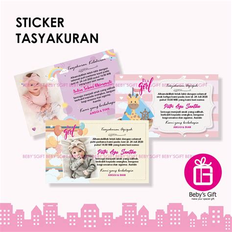 Jual Stiker Tasyakuran Box Nasi Syukuran Ulang Tahun Sticker Aqiqah