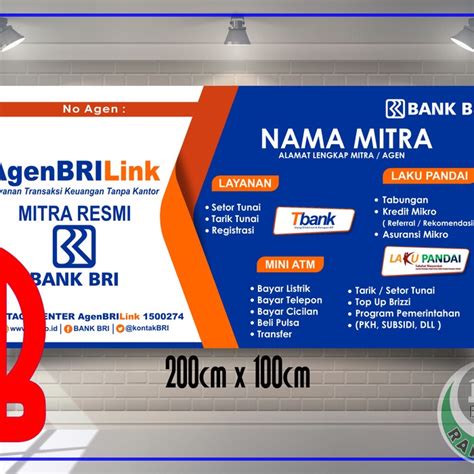 Jual SPANDUK BANNER AGEN BRILINK UKURAN 2m X 60cm 100cm Shopee