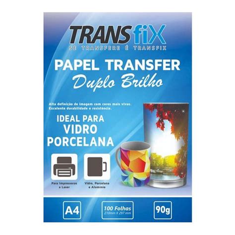 Papel Transfer Laser Duplo Brilho 90g A4 210x297mm Transfix