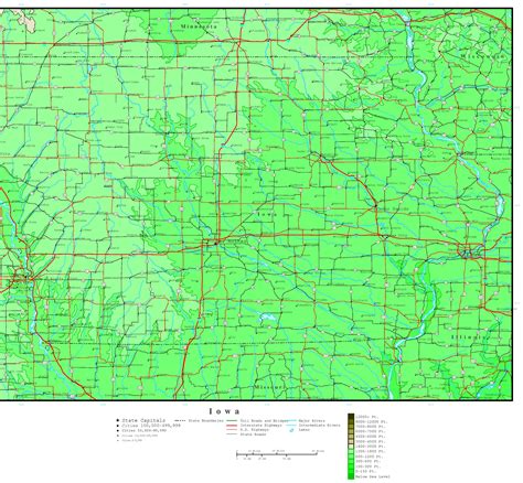 Topographic Map Of Iowa Almire Marcelia