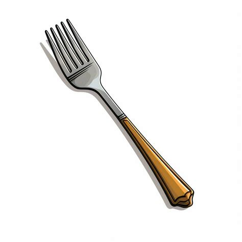 fork  cartoon vector illustration  white background