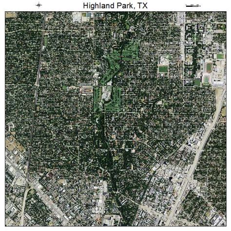 Aerial Photography Map of Highland Park, TX Texas