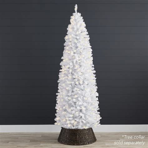 Best Choice Products Árbol de Navidad blanco preiluminado de 7 5 pies