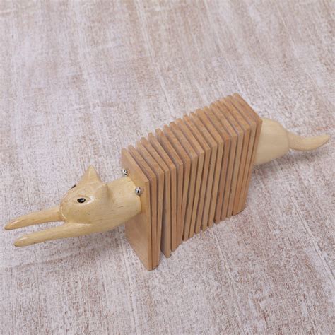 Wood Cat-Shaped Percussion Instrument from Bali - Kitten Rhythm | NOVICA