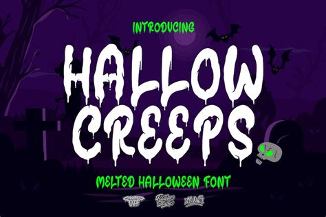 Hallow Creeps Melted Halloween Font Fuentes Envato Elements