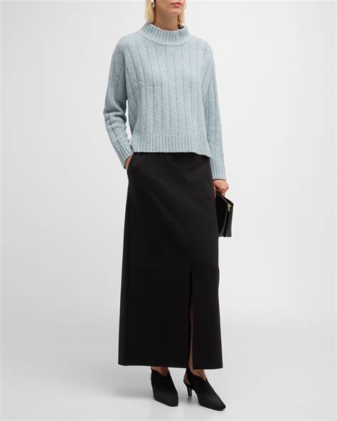 Eileen Fisher Petite Straight Front Slit Ponte Maxi Skirt Neiman Marcus