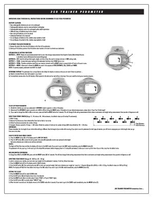 Fillable Online Trainer Pedometer Sportline Fax Email Print