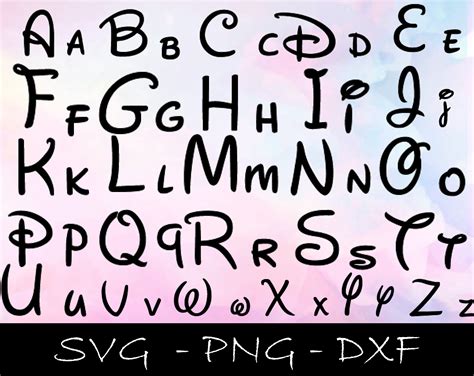 Disney Schrift Svg Png Dxf Disney Alphabet Svg Png Dxf Etsy