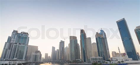 Dubai Marina buildings at dusk | Stock image | Colourbox