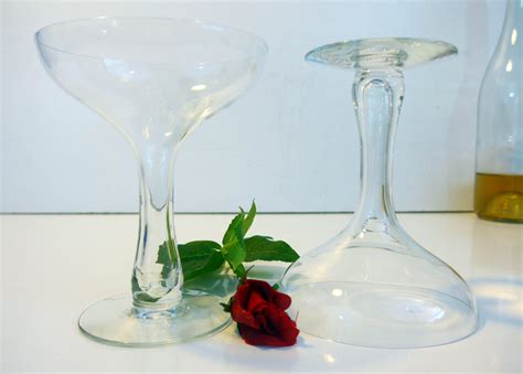 Vintage Champagne Glasses Vintage Set 4 Large Hand Blown Glasses - Hollow Stem Champagne Glasses ...