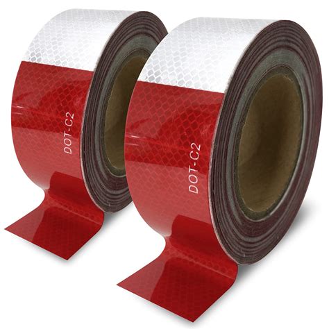 Trailer Reflective Tape Outdoor Dot C2 Reflector Tape 2 Inch X 200 Feet Waterproof White Silver