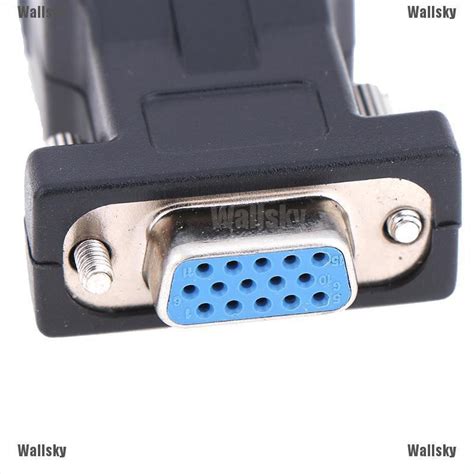 Wallsky Vga Male Female To Rj 45 15 Pin Network Adapter Connector Lan Extender Ethernet