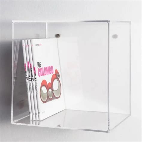 Clear Acrylic Wall Cube Shelves 30x30x20 Lucite Wall Mounted Book Shelf