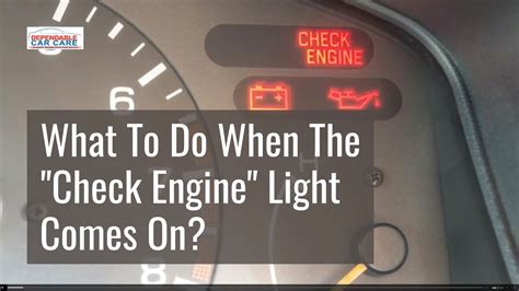 What Do You Do When The Check Engine Light Comes On Dependable Car Care Ventura Ca Youtube