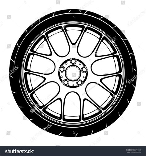 Car Wheel Rim Vector Silhouette Stock Vector Royalty Free 1526701835 Shutterstock