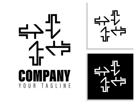 simple geometric logo design in black and white 28193972 Vector Art at ...