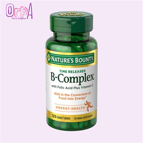 Natures Bounty B Complex 125 Tablets Orpa