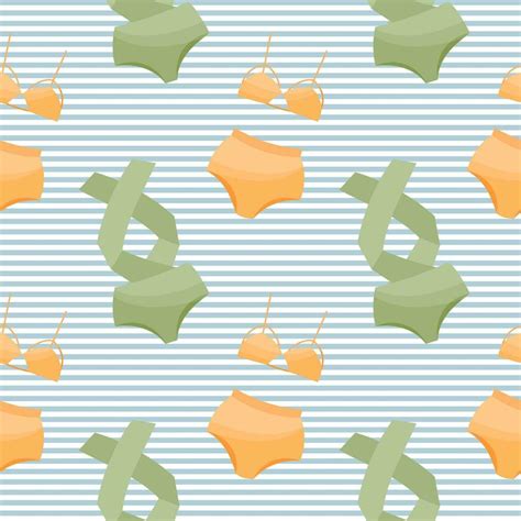 Sin Costura Patr N Dibujado De Las Mujeres Bikini Trajes De Ba O En Un A Rayas Antecedentes