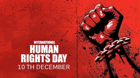 Human Rights Day Social Media Instagram Post Banner With Raised Hand