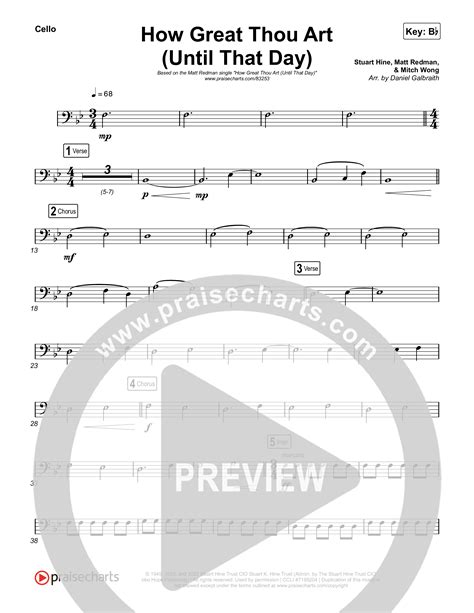 How Great Thou Art Until That Day Cello Sheet Music Pdf Matt Redman Chris Tomlin Hillary