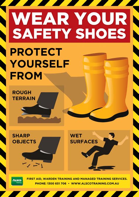 Alsco Training Safety Posters Wear Safety Shoes A4 Alsco Training