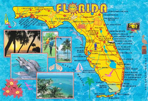 Illustrated Tourist Map Of Florida Ontheworldmap