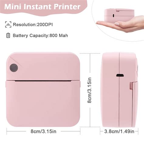 Auniq Mini Bluetooth Thermal Printer Portable Inkless Sticker Printer Compatible With Ios