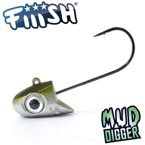 Fiiish Mud Digger Jig Head 15g Yellow Black Fishing Zone