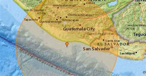 Sismo De 6 9 Sacude Costas De Guatemala Y El Salvador