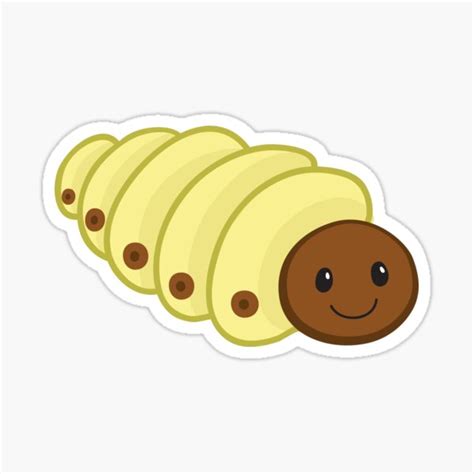 Cute Cartoon Larva Maggot Sticker For Sale By Sandytov Redbubble