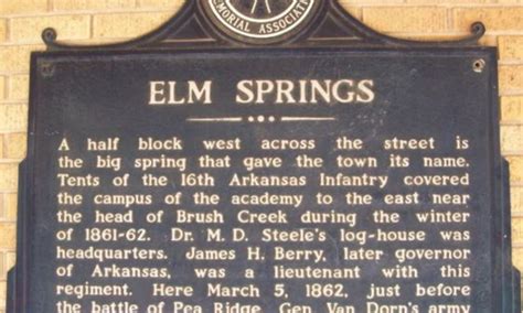 Historical Markers at Elm Springs | Elm Springs, AR | Arkansas.com