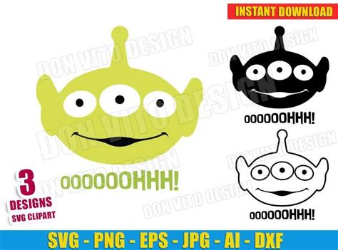 ⭐ Alien Toy Story Head Bundle Svg Cut File For Cricut And Silhouette