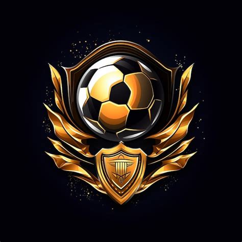 Modelo De Design De Logotipo Do Emblema De Futebol De Cor Dourada