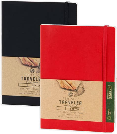 Amazon Pentalic 6 X 8 Pocket Sketchbook Traveler Journal Bundle