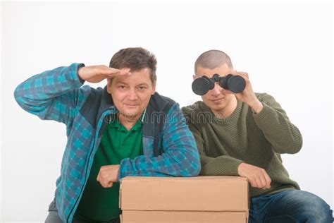 Father And Son Of Gay Men Portrait In Studio On White Stock Image Image Of Modern Happiness