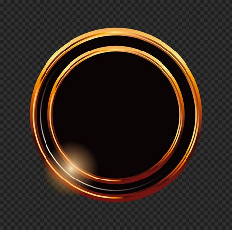 Round Circle Black And Gold Blank Button Png Citypng