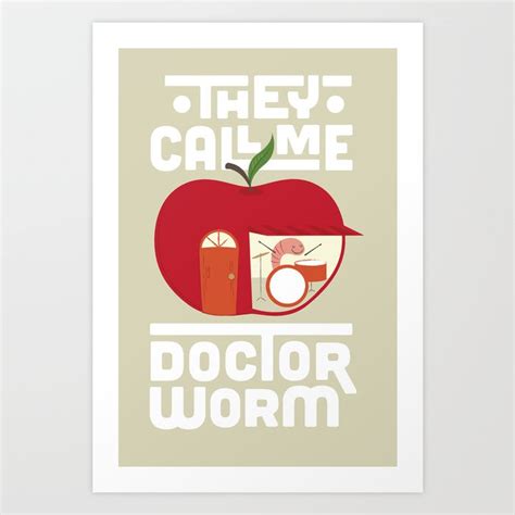 Dr Worm Art Print by Erin Crocombe | Society6