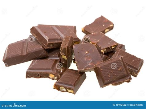 Blocks Of Chocolate Isolated On White Stock Photo Image Of Healthy