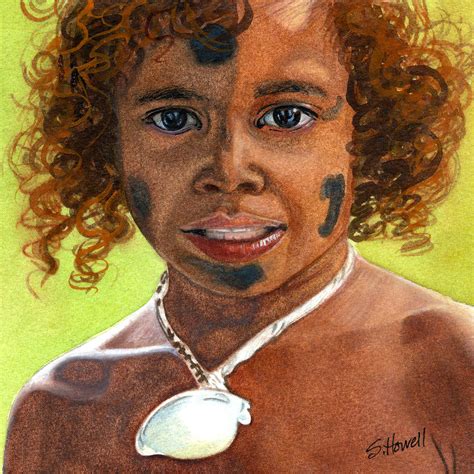 Fijian Ceremonial Boy Painting By Sandi Howell Fine Art America