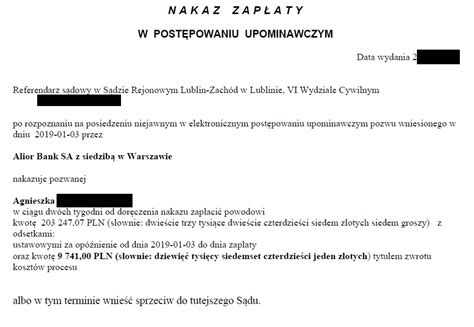 Wniosek o przywrócenie terminu do złożenia sprzeciwu