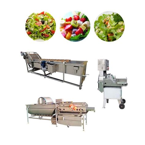 Vegetable Salad Processing Line With Cutting Washing Drying Machine