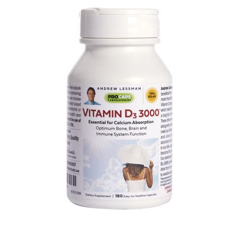 Vitamin D3 3000 180 Capsules 7944720 Hsn