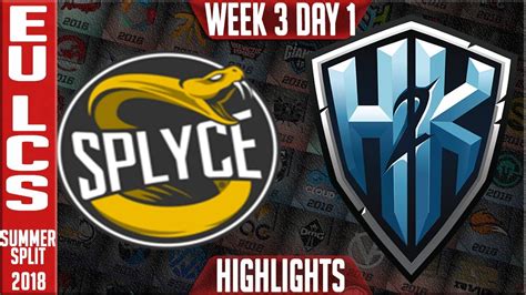 SPY Vs H2K Highlights EU LCS Summer 2018 Week 3 Day 1 Splyce Vs H2K