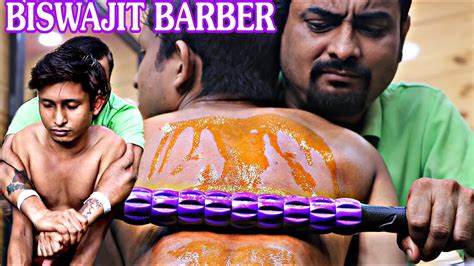 Shoulder To Back Body Mustard Oil Massage With Relaxing Tingles By Biswajit Barber Barber Asmr