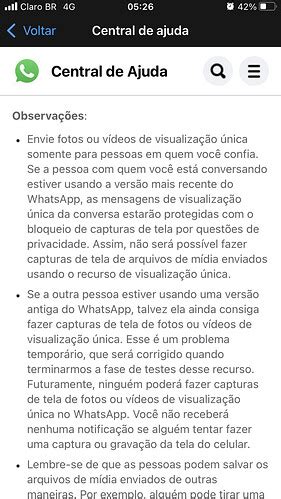 WhatsApp vai bloquear prints de fotos que só podem ser vistas uma vez