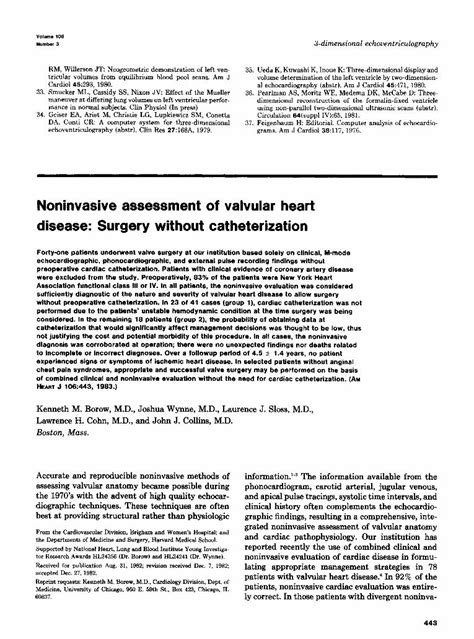 Pdf Noninvasive Assessment Of Valvular Heart Disease Surgery Without