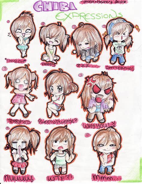 REQUEST: Chibi Expressions by PhoenixFeatherz on DeviantArt