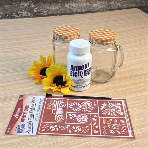 Festive Fall Mason Mugs Glass Etching Supplies Superstore