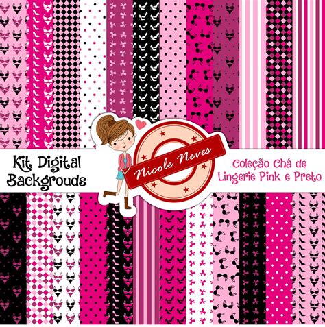 Chá de Lingerie Pink e Preto no Elo7 Nicole Neves Scrap Festa AC812F