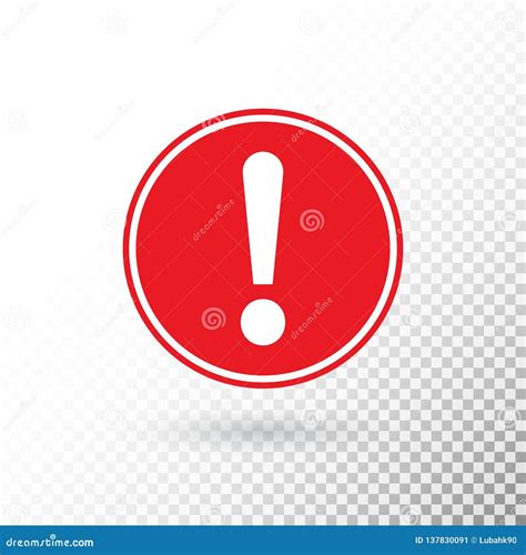 Exclamation Mark In Red Circle Isolated On Transparent Background